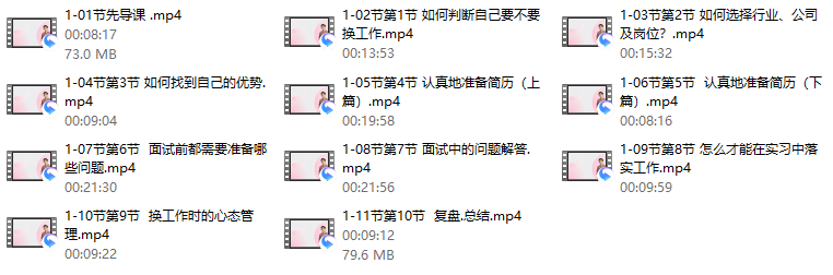 【求职找工作 丨 人人都需要的职业规划课】 11集
